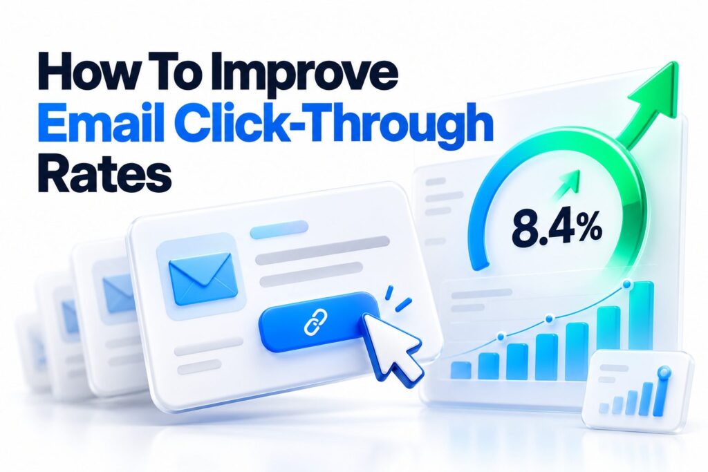 Email marketing dashboard showing rising click-through rates